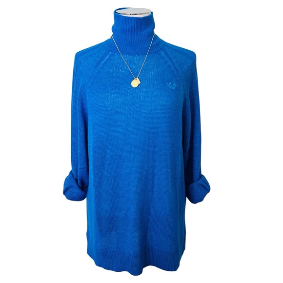 New ADIDAS ORIGINALS Women’s Wool Blend Blue Version Knit Sweater IL8535 Sz S - Picture 6 of 15